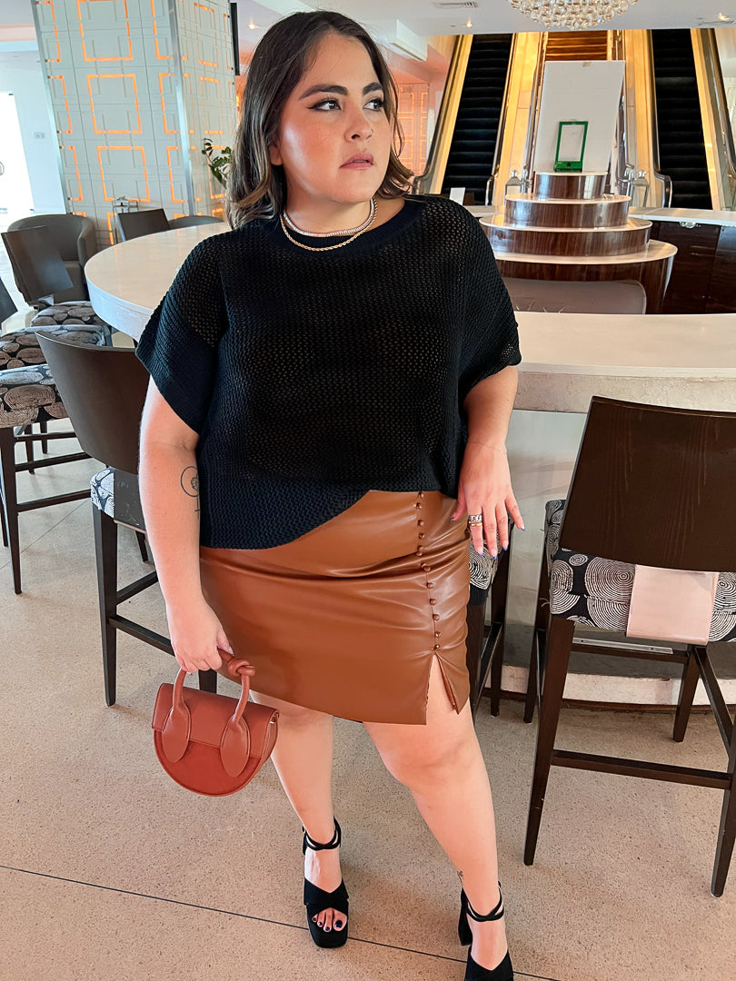 Round Neck Knitted Loose Fit Vest