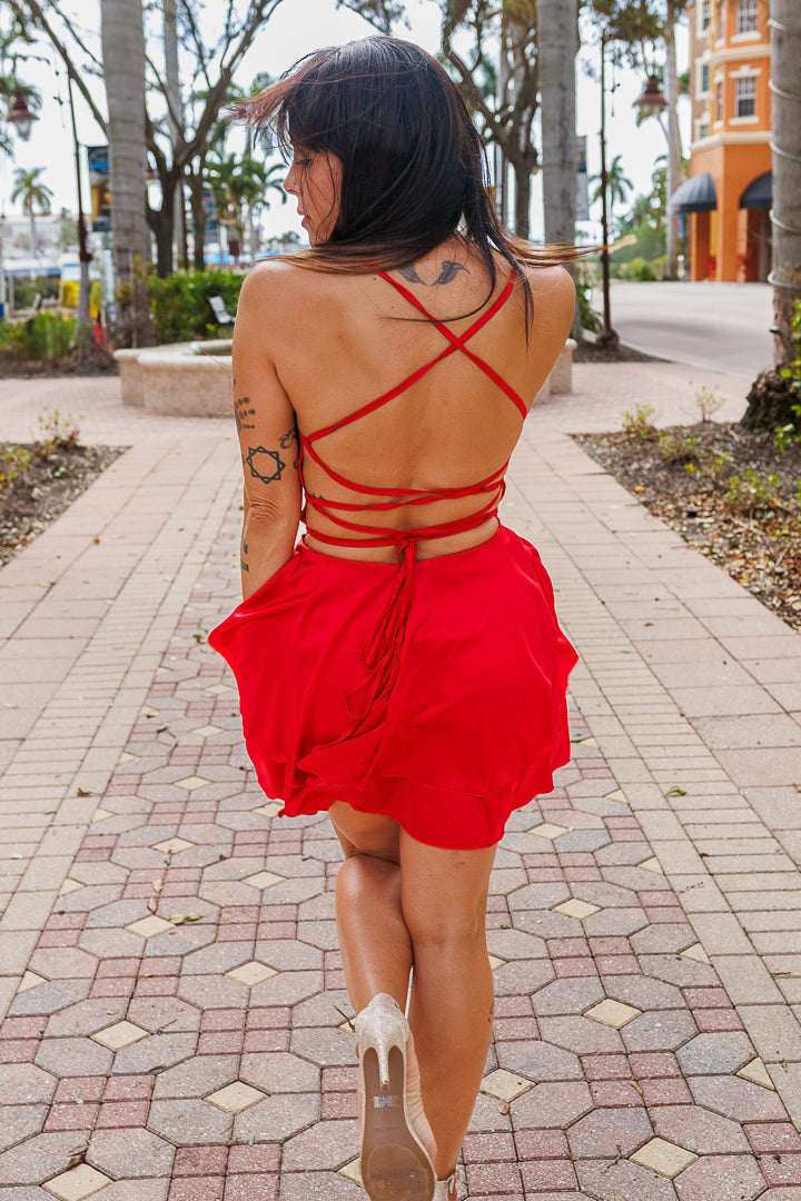 Ruffle Red Dress