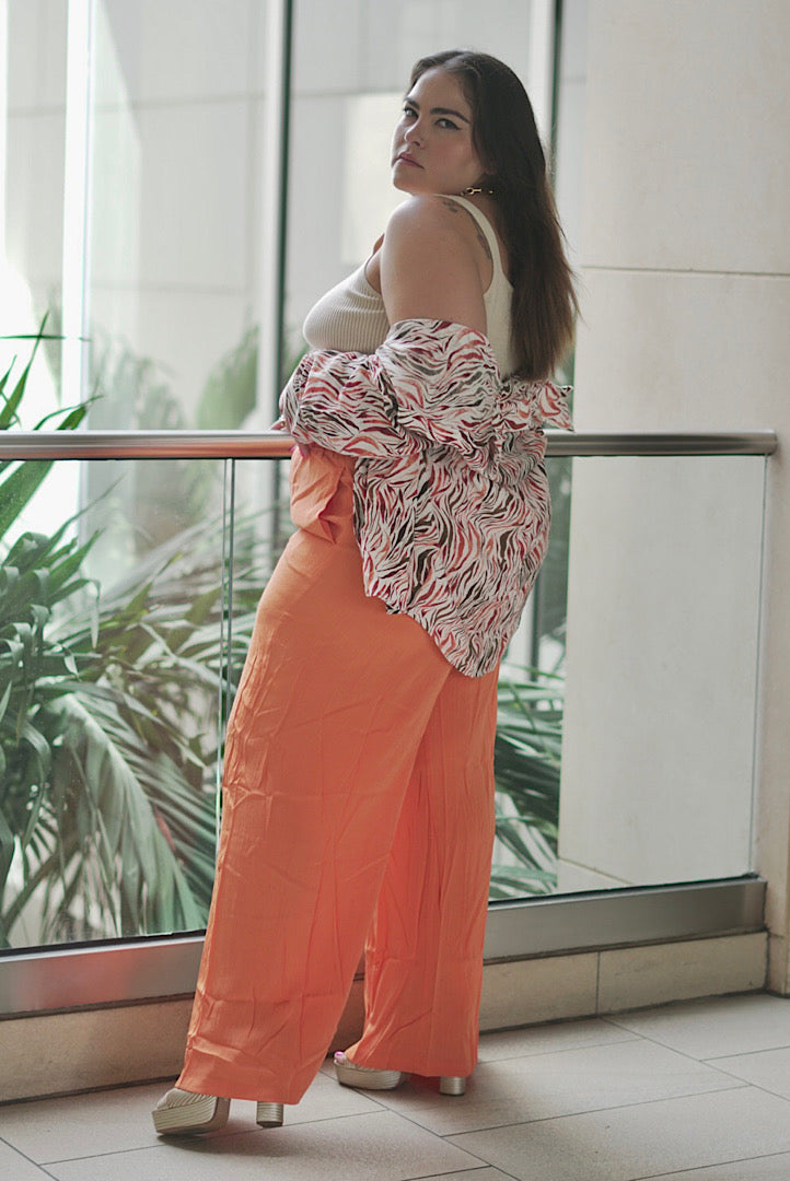 Coral Wide Leg Trousers