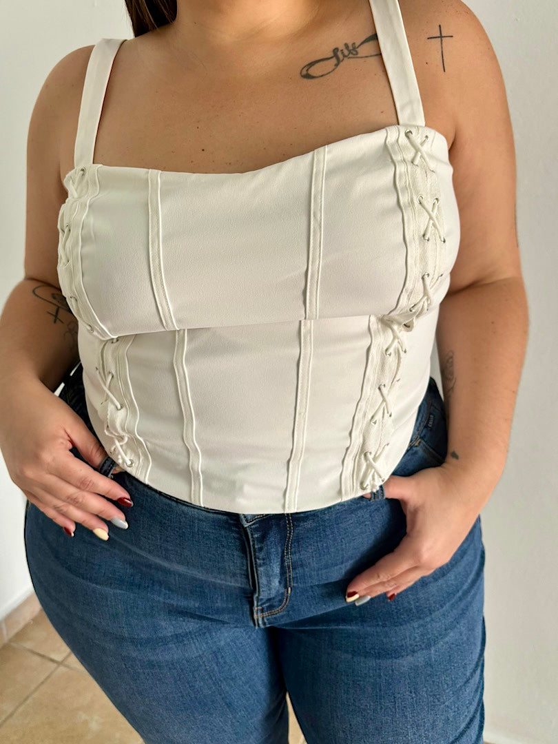 Plus Size Lace Up Corset