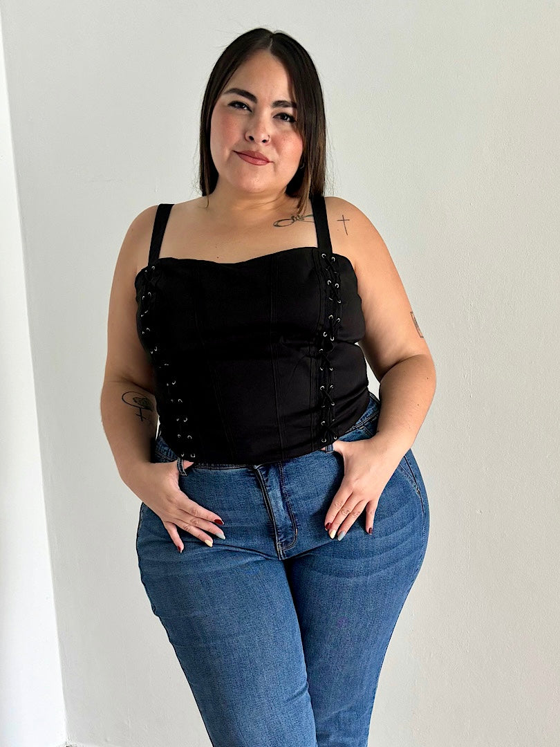 Plus Size Lace Up Corset