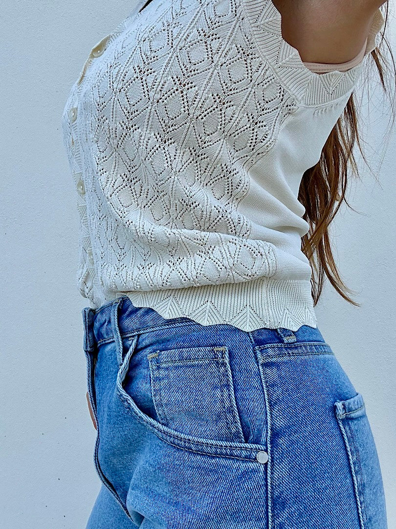 Beige Bloom Vest