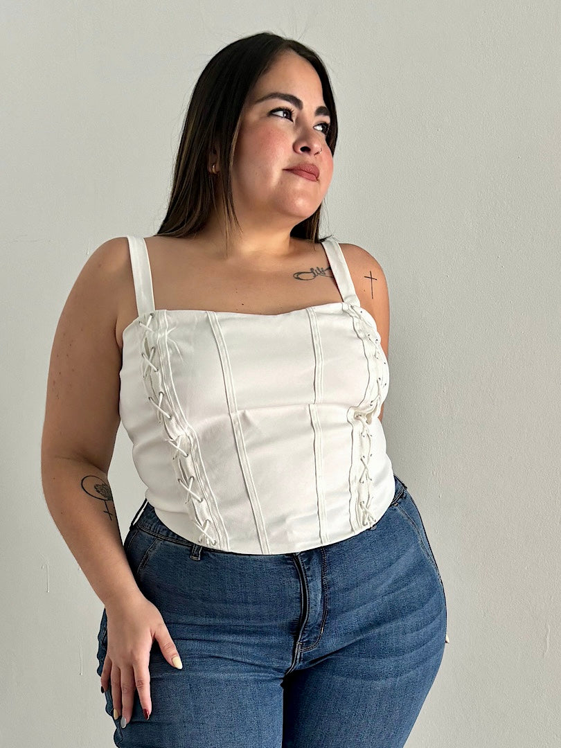 Plus Size Lace Up Corset