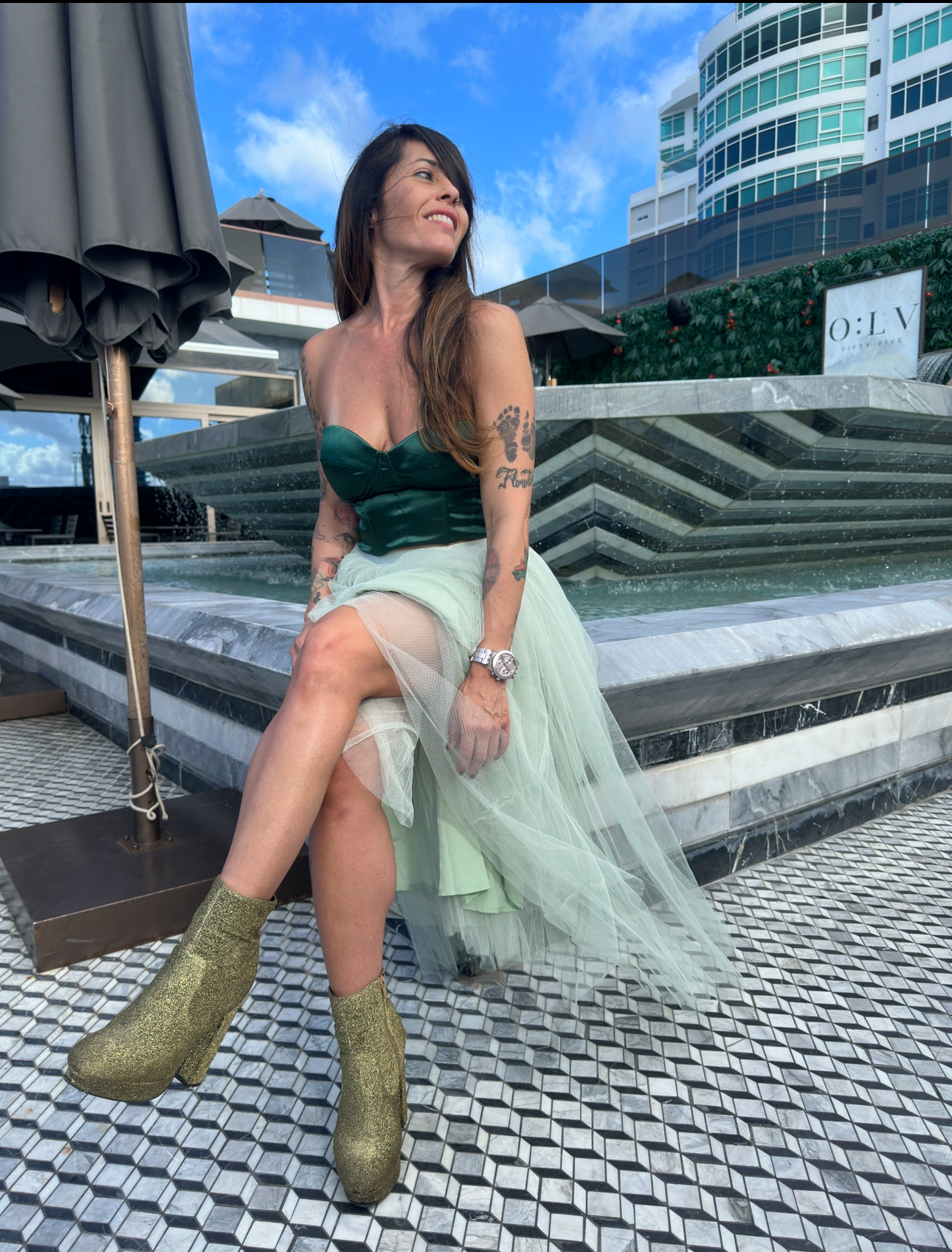 Green Tulle Skirt