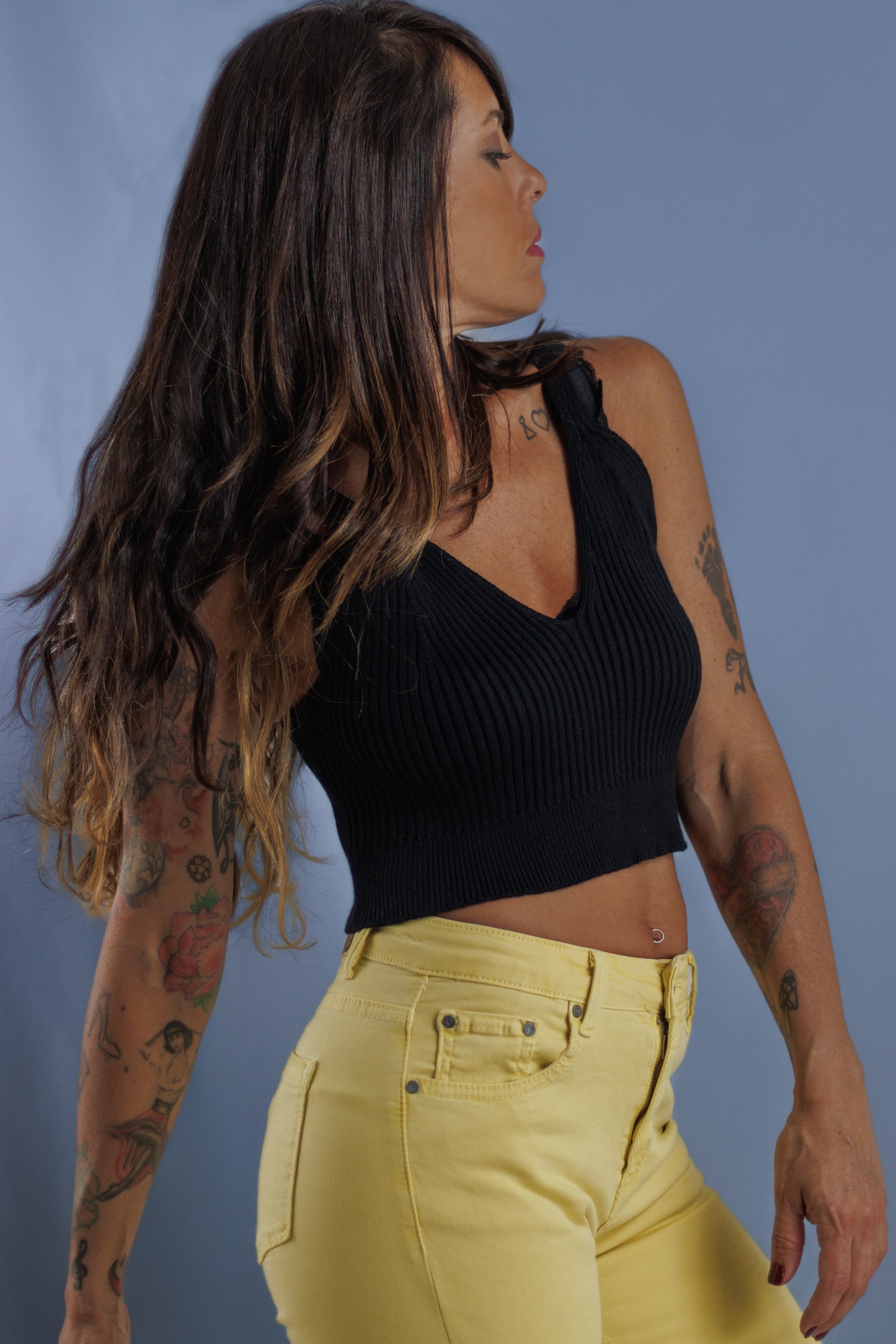 Plus Size Contoured Rib Knit Brami Lounge Top