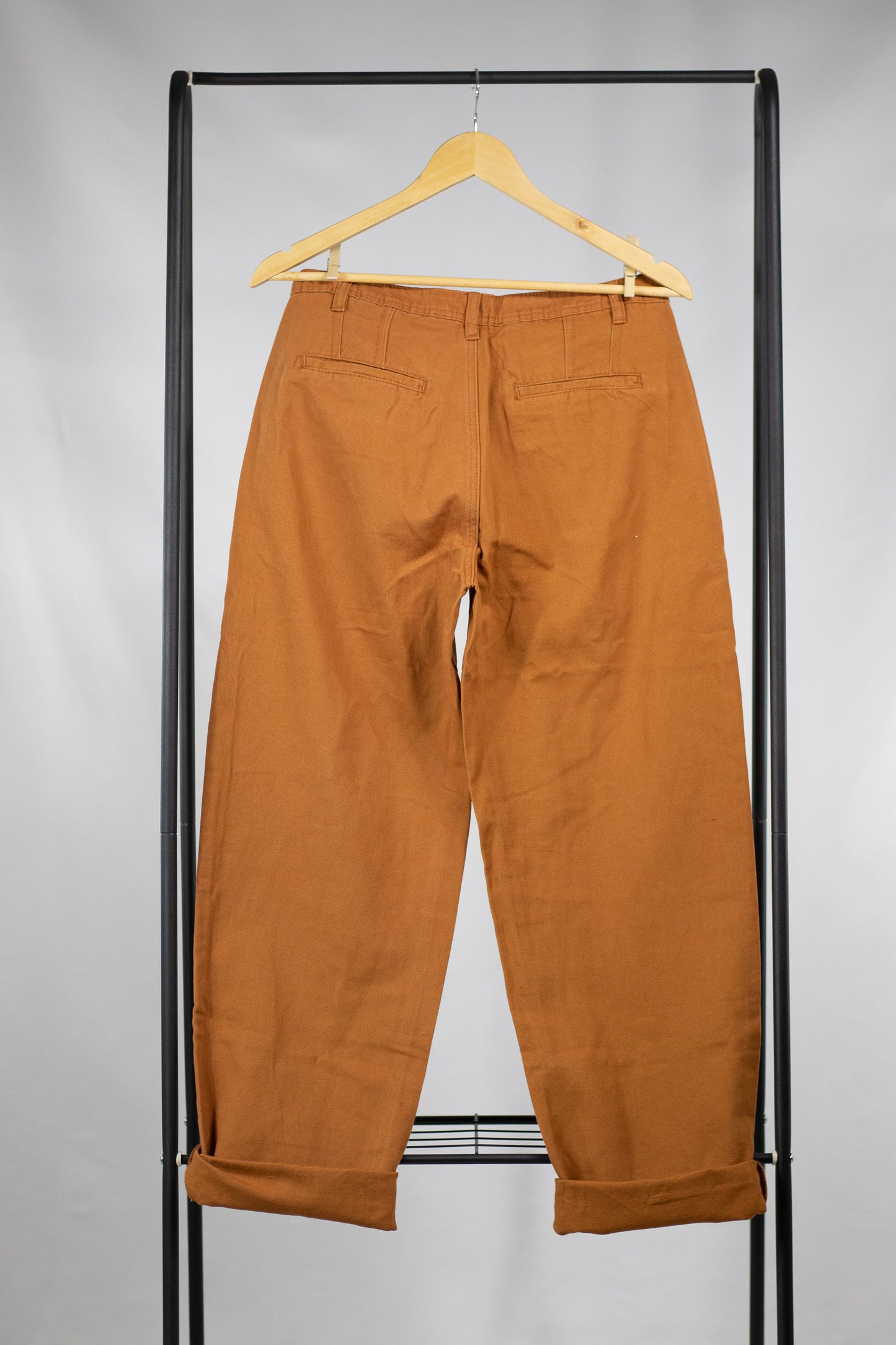 Pleated High Rise Tapered Jean