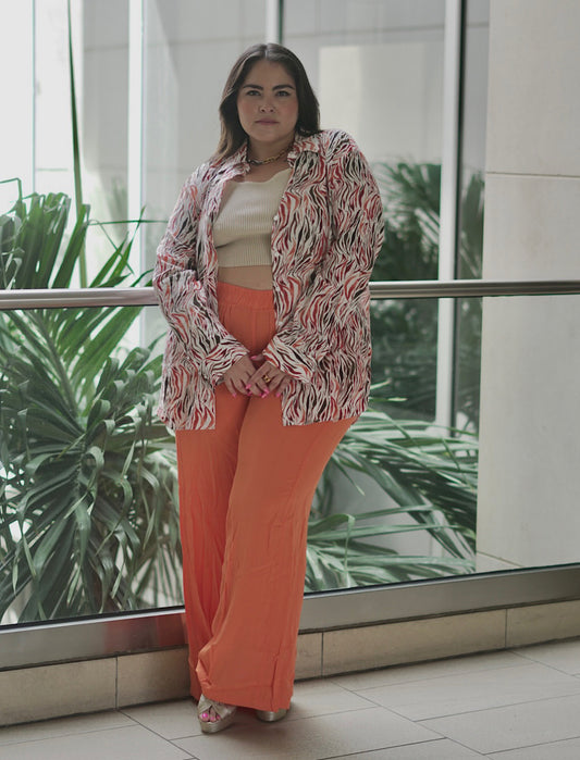 Coral Wide Leg Trousers