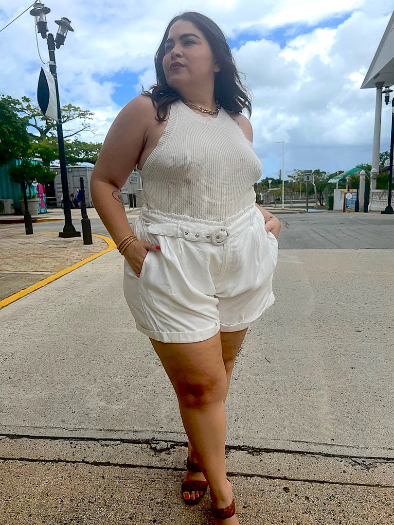 Belted Plus Size Shorts