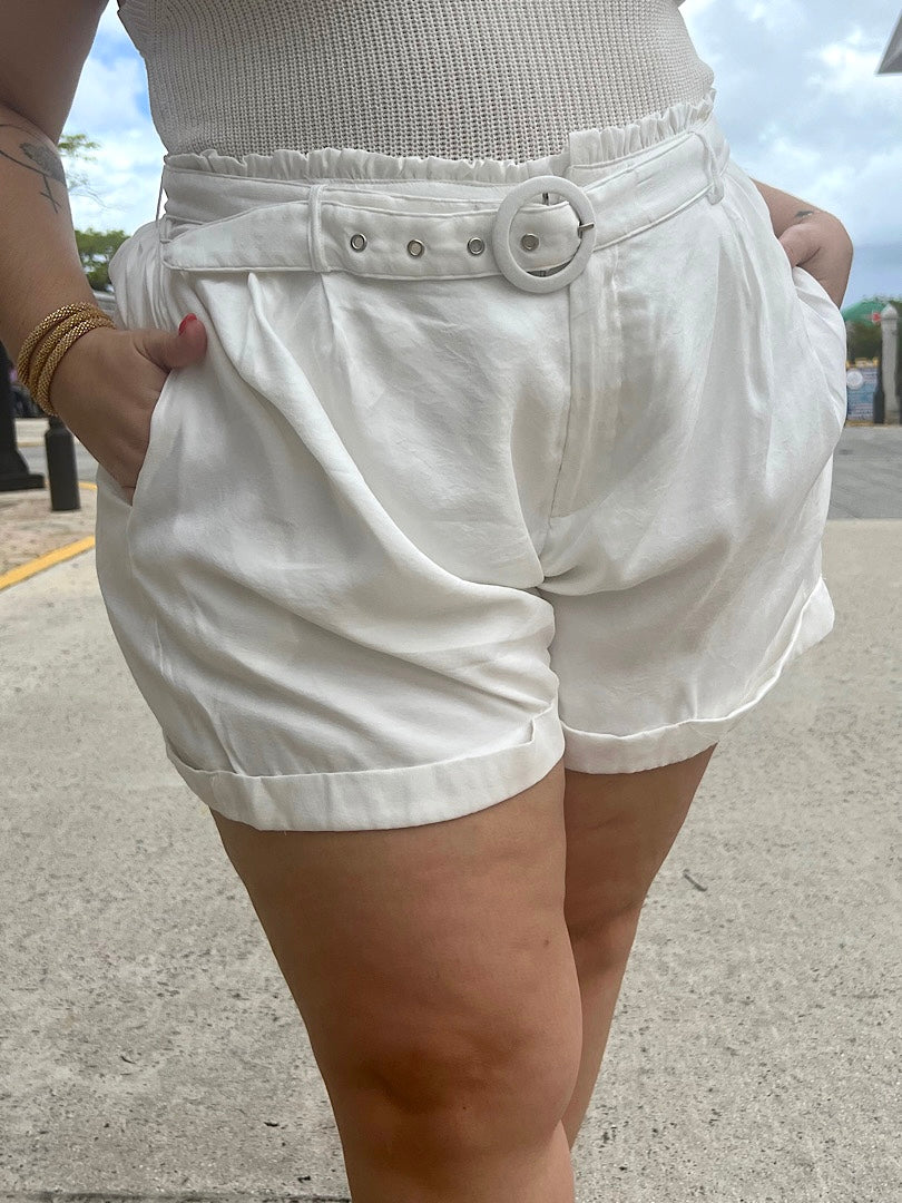 Belted Plus Size Shorts