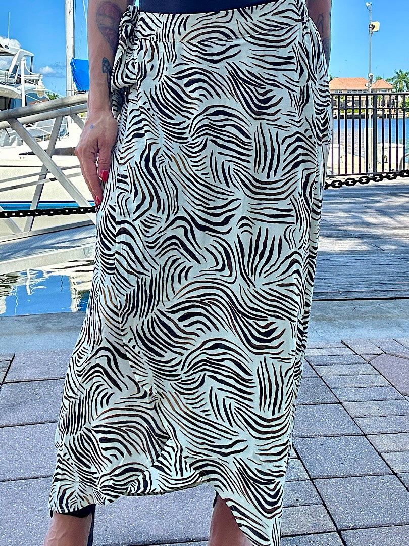 Printed Wrap Skirt