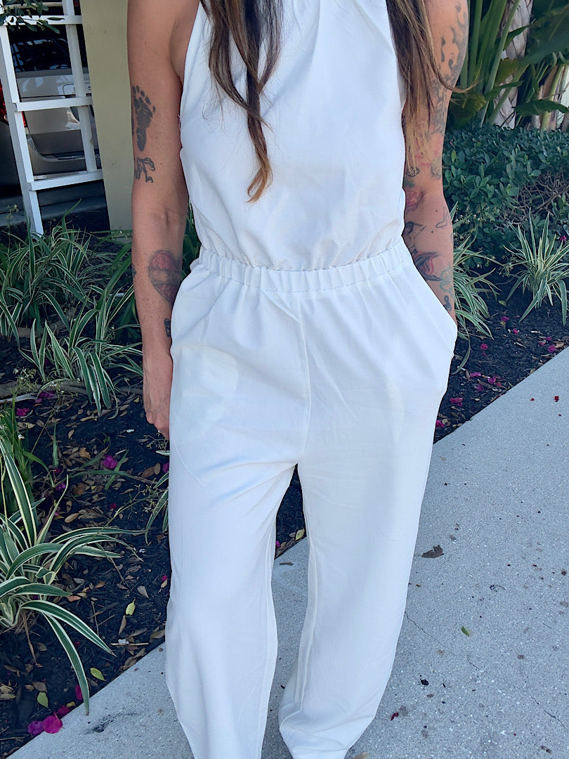 White Cross Jumpsuit