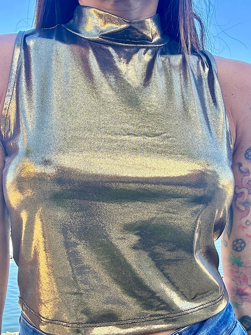 Metallic Crop Top