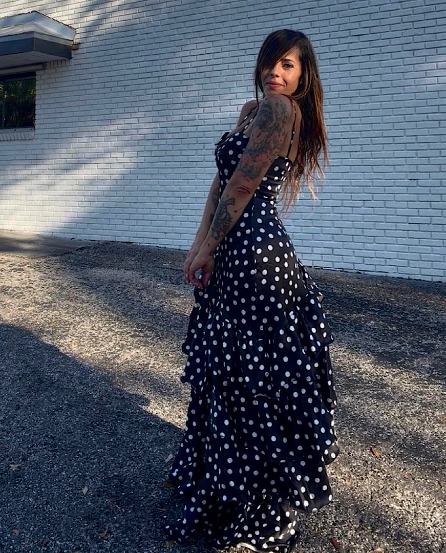 Midnight Polka Dress