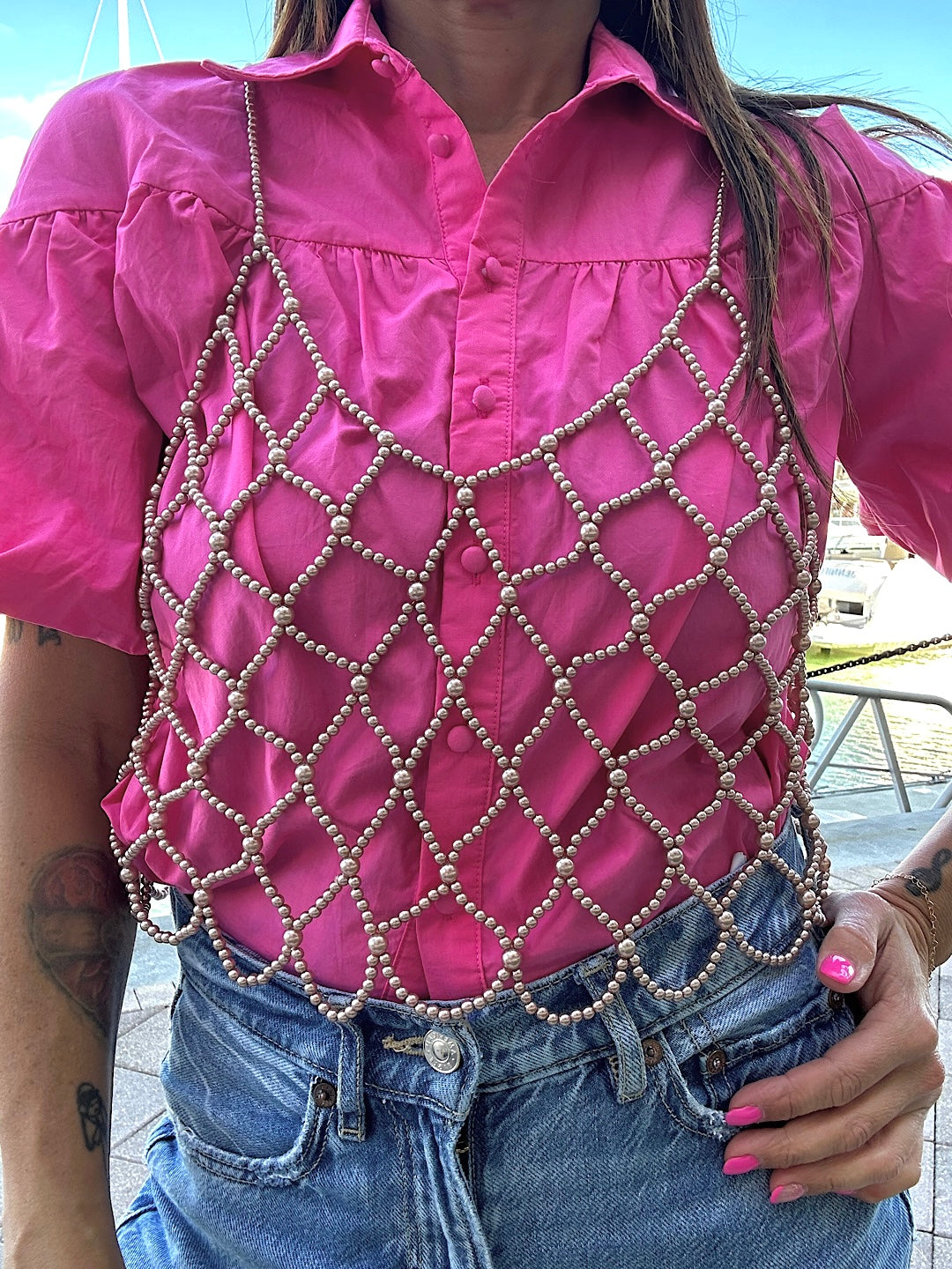 Beaded Net Cover Up