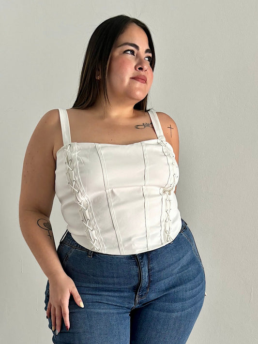 Plus Size Lace Up Corset