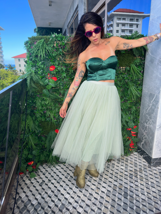 Green Tulle Skirt