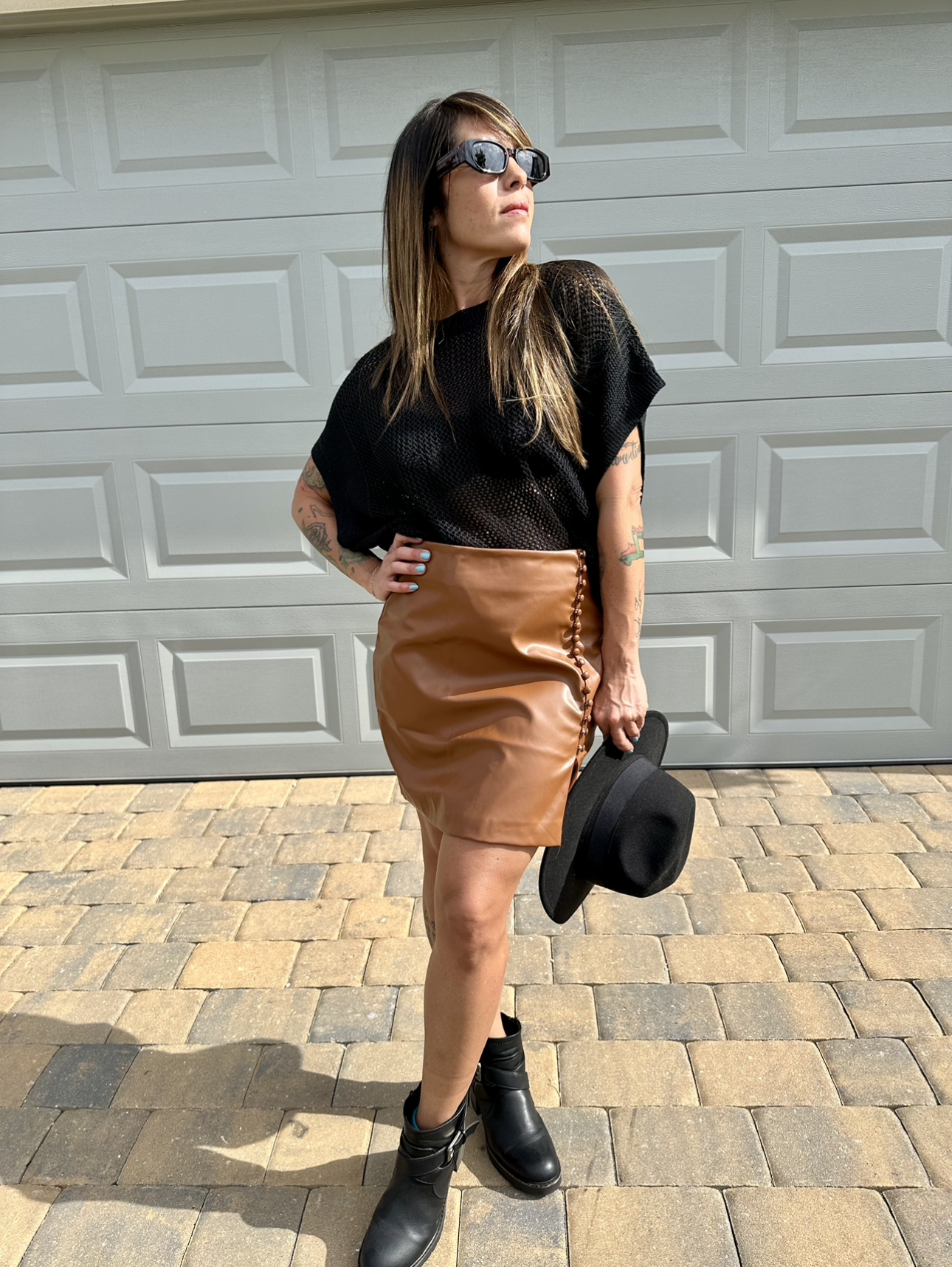 Faux Leather Skirt