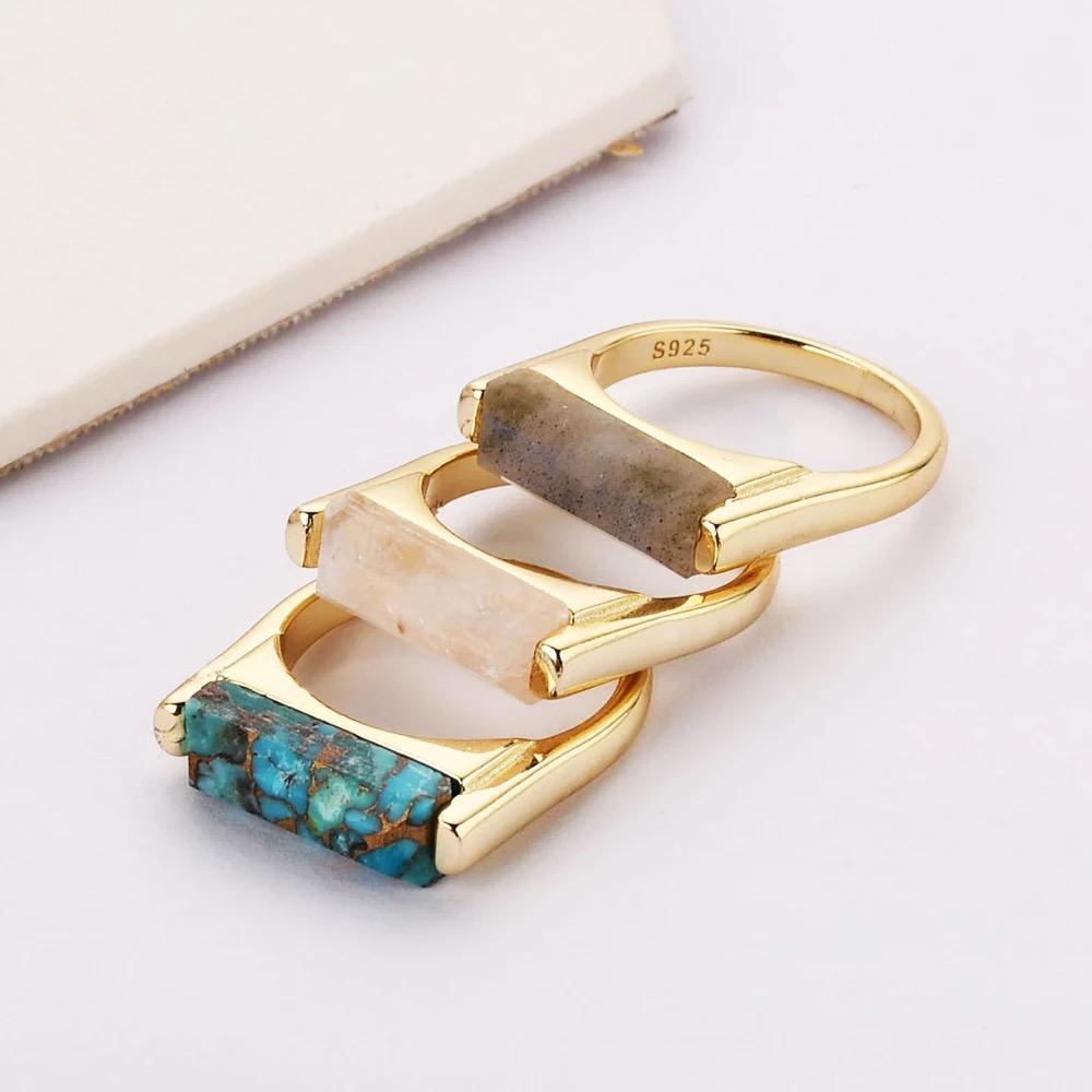 Square Gemstone Ring