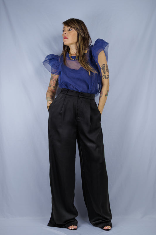 Back Waistband Flowy Pants