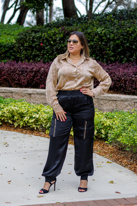 Satin Animal Print Shirt