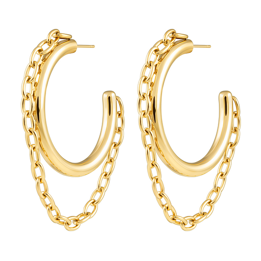 Gianna Chain Hoop Earrings