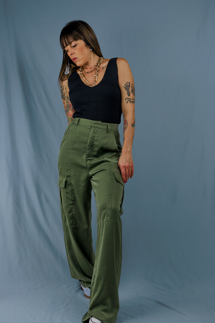 Silky Cargo Pants