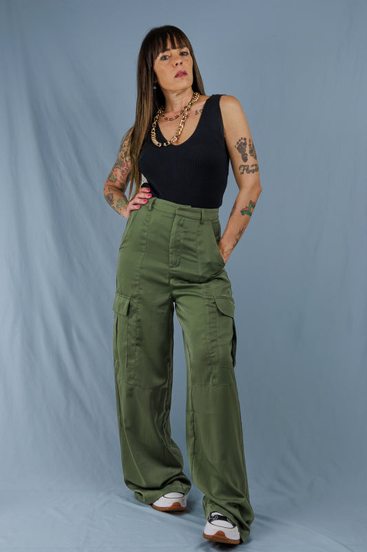 Silky Cargo Pants